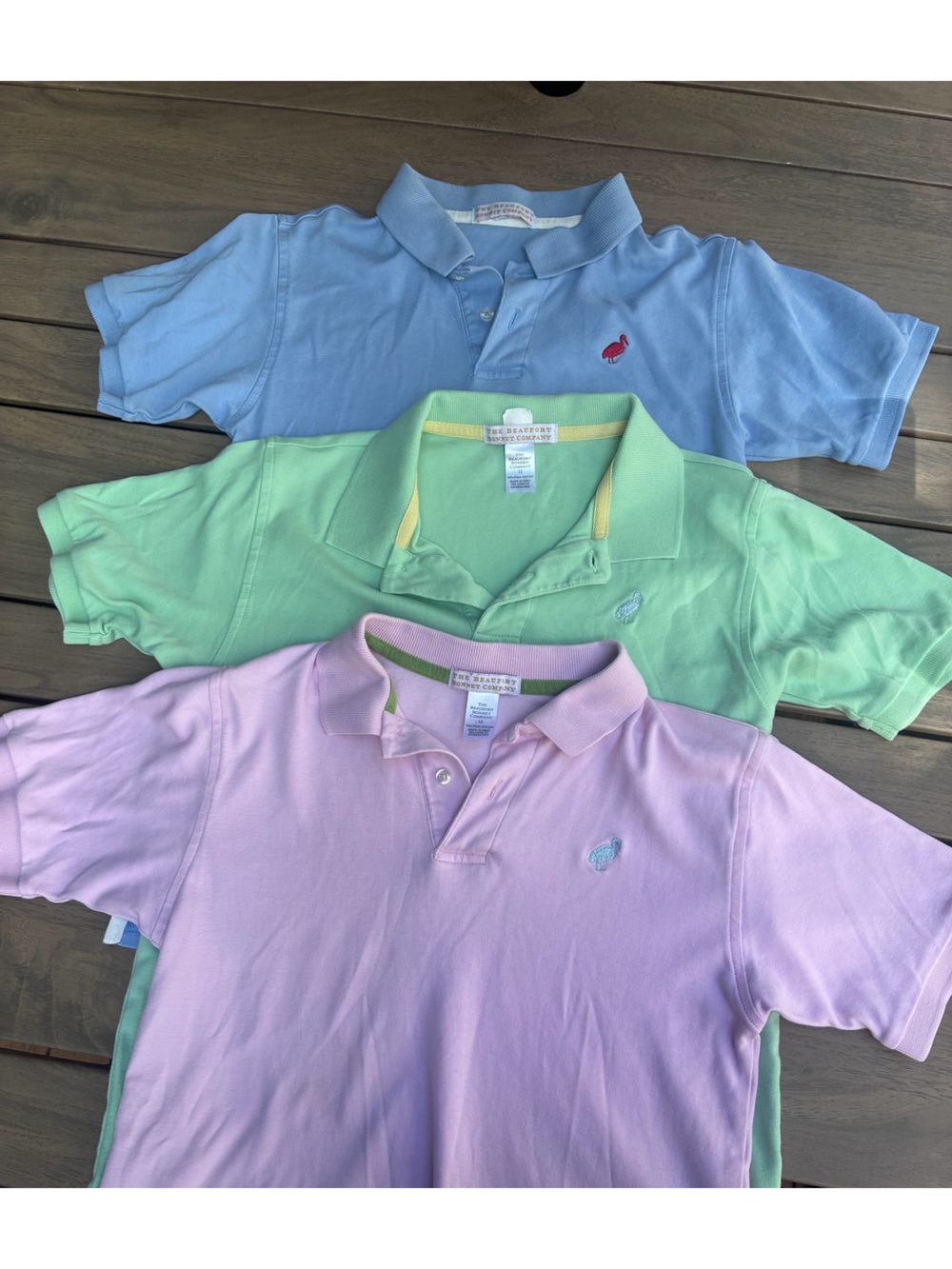 Beaufort Bonnet Company Preppy 3-Pack Boys Polo Shirts - Bundle. Sz L 10/12
